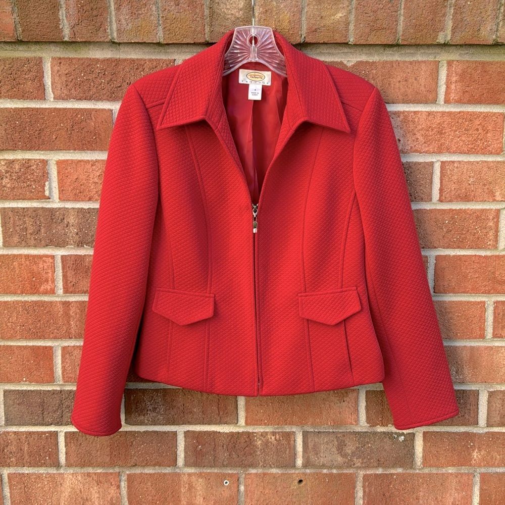 Talbots Petites Blazer Suit Jacket sz 4 Red